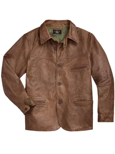 Geanta de piele Ralph Lauren Rrl maro