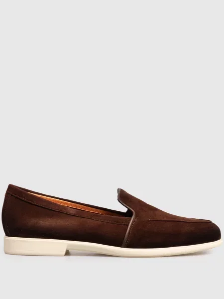 Замшеві лофери з ефектом деграде Santoni коричневі
