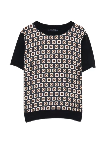 Scurt tricou 's Max Mara cu imagine cu imprimeu geometric albastru