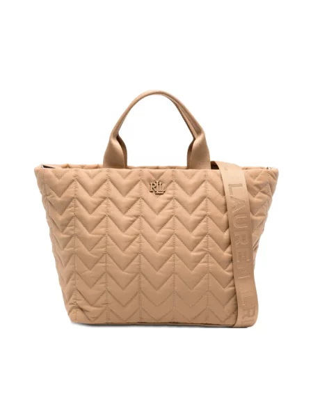 Ralph Lauren Torebki Kobieta ONE SIZE Skóra Stevie Zip Tote beżowy