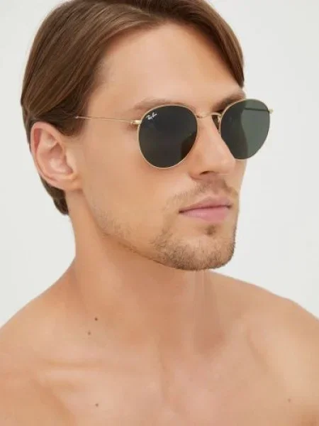 Ray-Ban Napszemüveg Round Metal Arany zöld