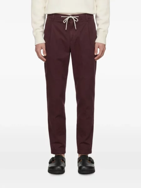 Pantaloni Eleventy cu cordon maro
