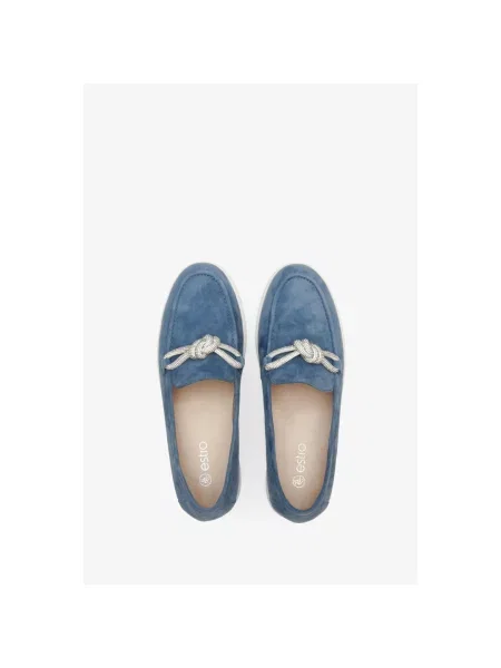 Лофери велюрові Estro сині