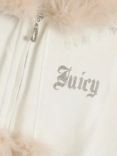 Stras hanorac cu glugă Juicy Couture alb