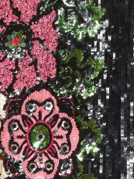 Rochie maxi La Doublej cu broderie cu model floral de costum negru