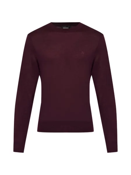 Tricou Dsquared2 cu broderie de lână roșu