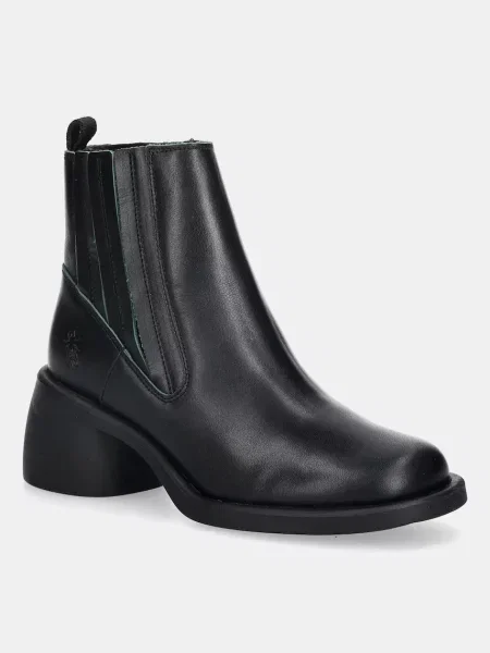 Fly London ghete chelsea de piele cu drept negru