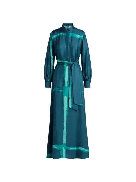 Rochie tip cămașă Kiton cu imagine albastru