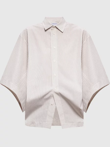Рубашка Bottega Veneta в полоску бежевая