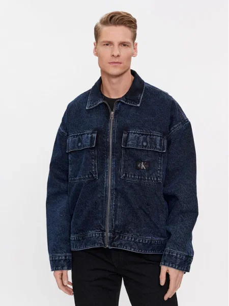 Calvin Klein Jeans Geacă de blugi Bleumarin Boxy Fit