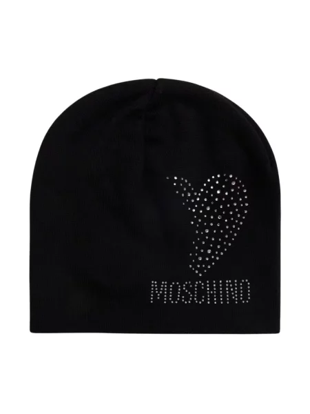 Moschino czapka wełniana czarna