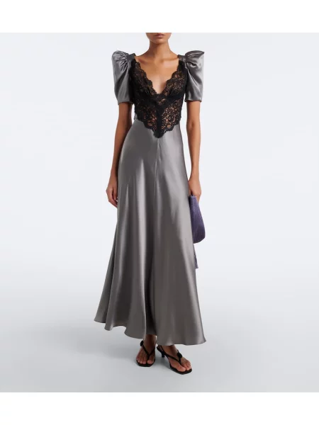 Rochie Rodarte din satin gri