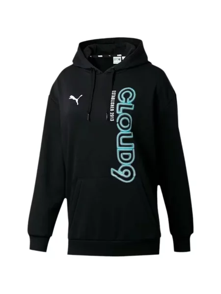 Hanorac cu glugă Puma cu imagine negru
