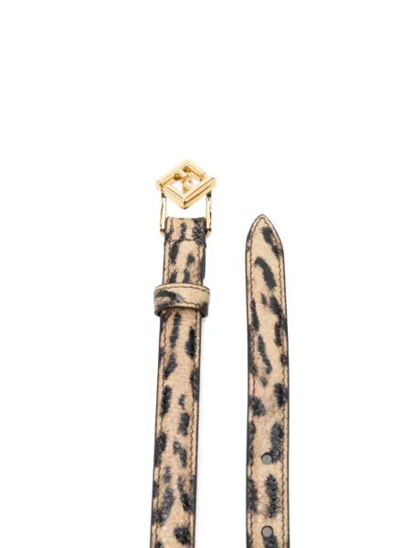 Curea Fendi din piele cu imagine cu model leopard