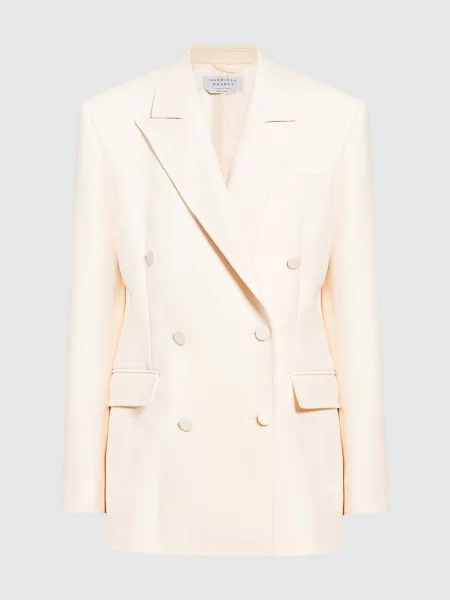 Двобортний жакет Kees з вовни та шовку Gabriela Hearst білий