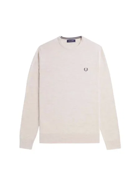 Sweter Fred Perry z wełny merino klasyczny beżowy