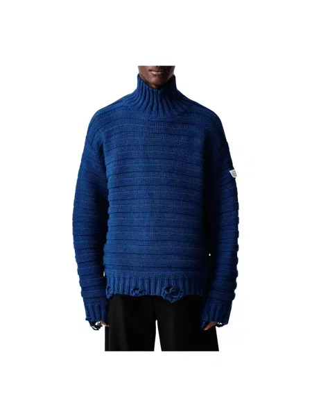 Sweter z golfem Mm6 Maison Margiela do golfa niebieski