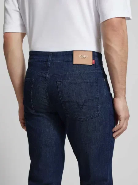Jeansy o kroju nowoczesnym z wpuszczanymi model Mitch' Joop! Jeans granatowe