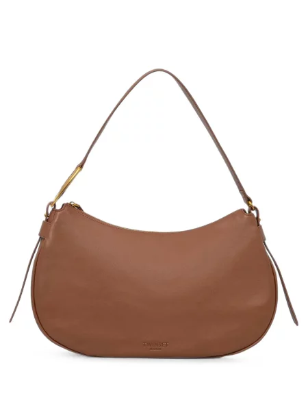 Geantă shopper Twinset din piele maro
