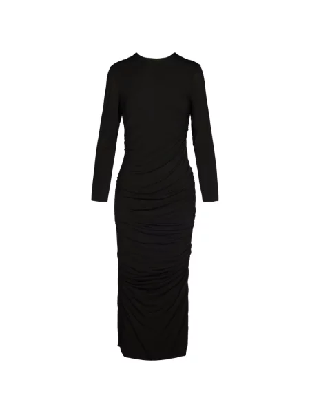 Lung rochie midi Tessitura cu volane alb