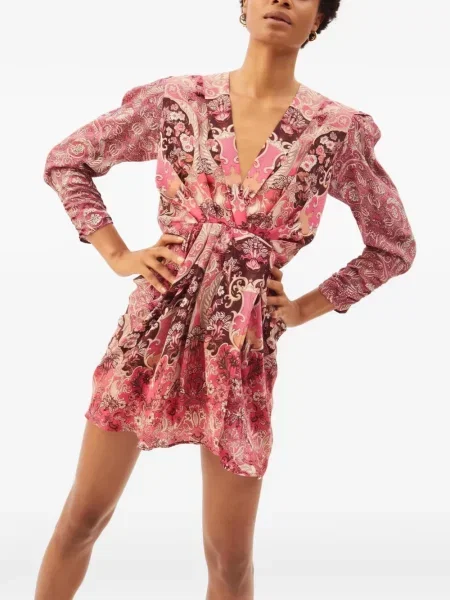 Rochie mini Maria Cher de mătase roz
