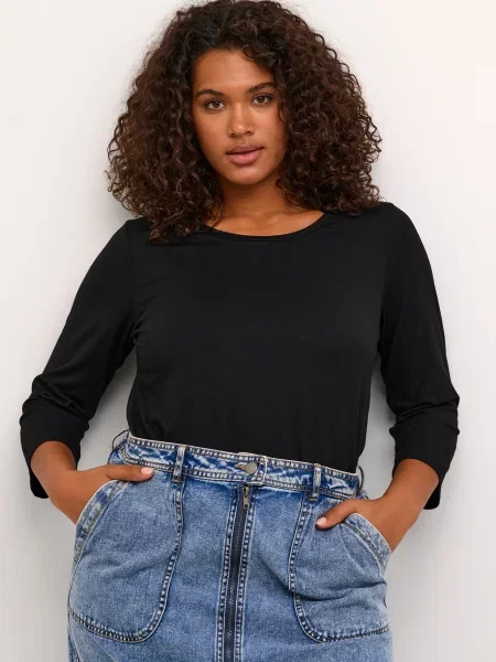 KAFFE CURVE Tricou Jena' negru