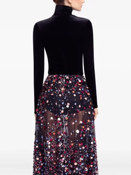 Tricou Elie Saab de catifea negru