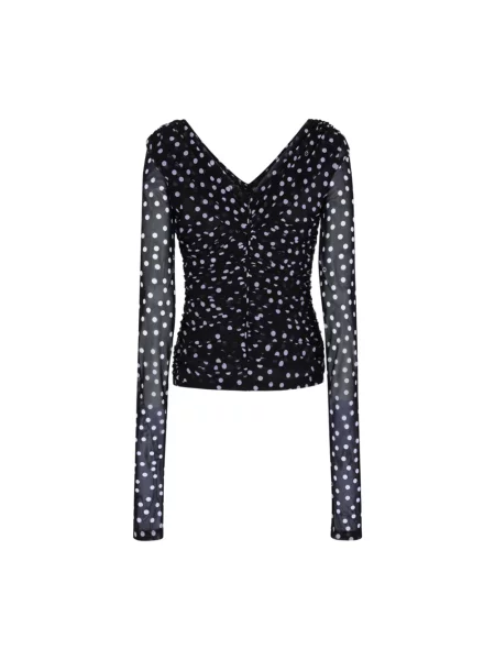 Top Dolce And Gabbana w grochy tiulowy czarny