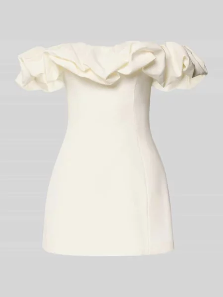 Sukienka z odkrytymi ramionami z falbanami model Tammie' Forever New biała