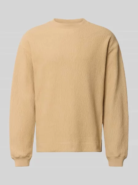 Bluza o kroju regular fit z mieszanki bawełny model DENOLONG' Hugo beżowa