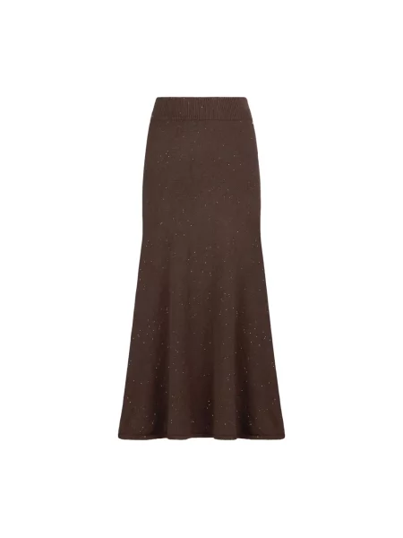 Dzianinowa spódnica midi Liu Jo do kolan z kamieniami biała