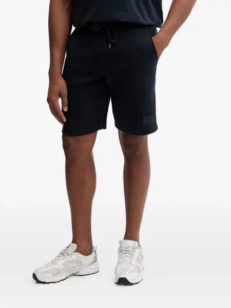 Pantaloni scurți Ea7 Emporio Armani cu autograf cu cordon albastru