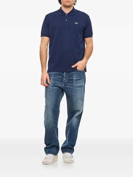 Polo Lacoste cu broderie albastru