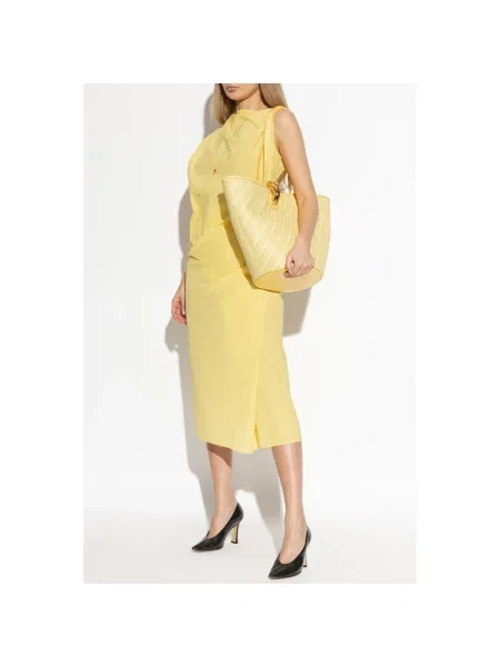 Sukienka Jacquemus z drapu żółta