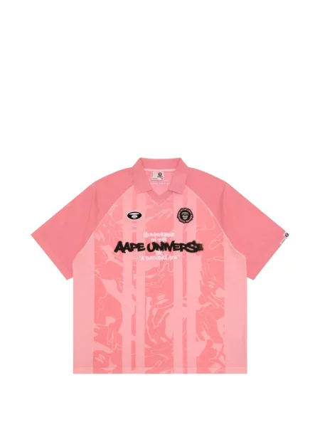 Tricou Aape By A Bathing Ape cu imagine cu model camuflaj roz