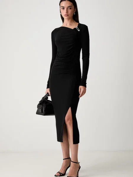 Pinko rochie cu vâscoză negru