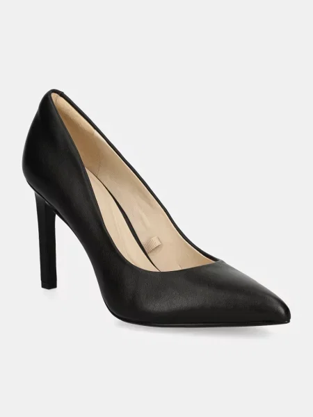 Calvin Klein Δερμάτινες γόβες HEEL PUMP 90 LTH μαύρο