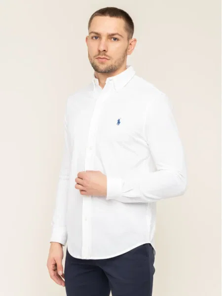 Polo Polo Ralph Lauren cu broderie alb