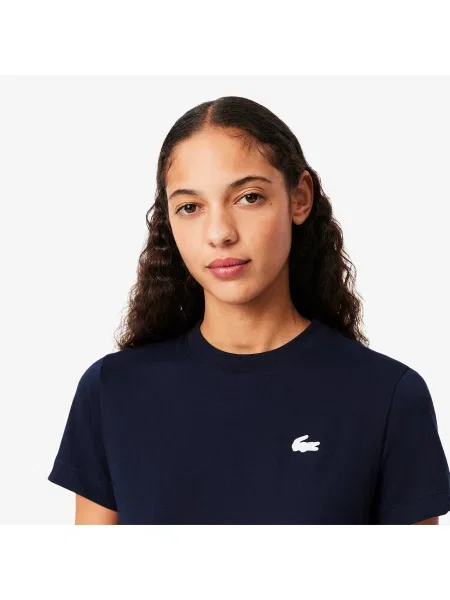 Lacoste Sportowa Koszulka Z Bawełny Technicznej Ultra Dry granatowa
