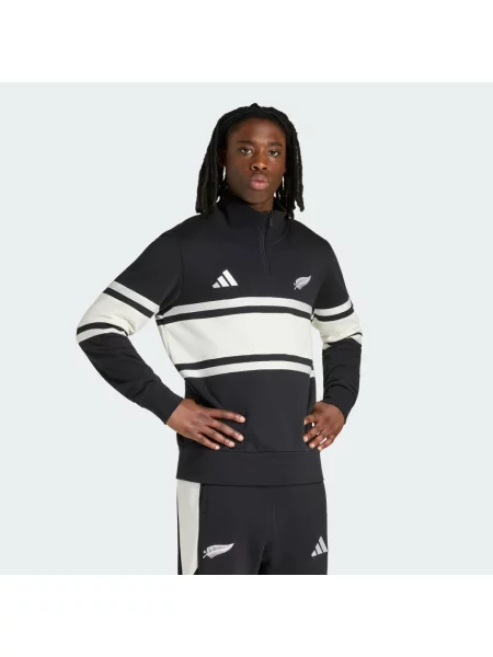 Mikina New Zealand Rugby Leisurewear se čtvrtinovým bílá