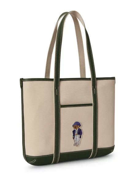 Geantă Polo Ralph Lauren din canvas bej