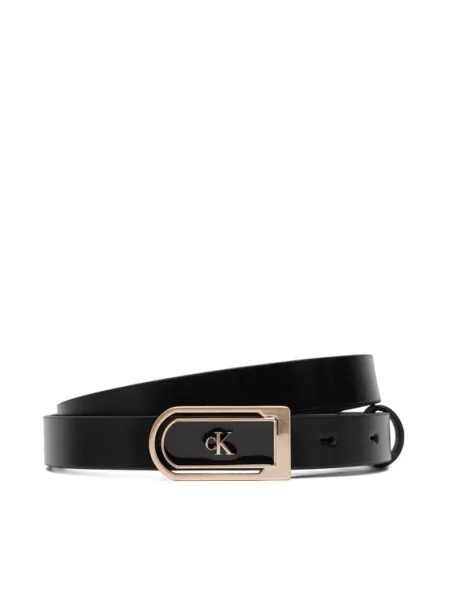 Remen Calvin Klein Round Ck Enamel Plaque crna