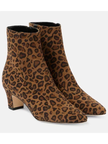 Cizme scurte Manolo Blahnik din piele de căprioară negru