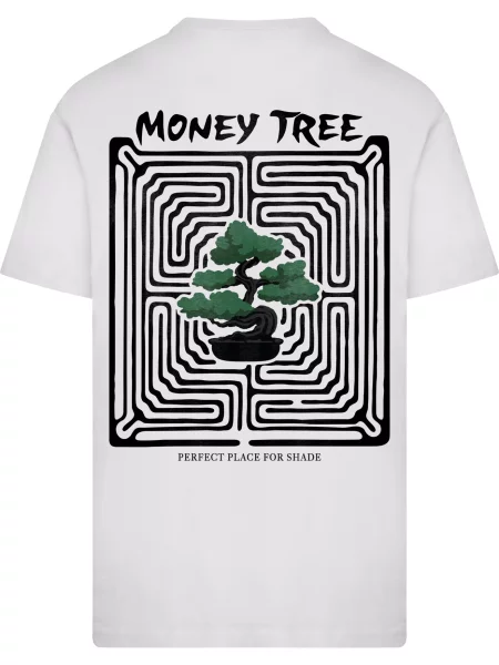Mister Tee Tričko Money Tree Perfect Place For Shade tmavozelená / čierna biela