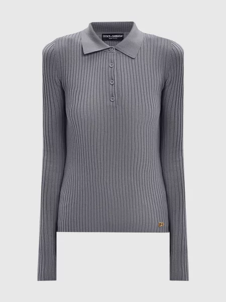 Поло Dolce&gabbana в рубчик серое