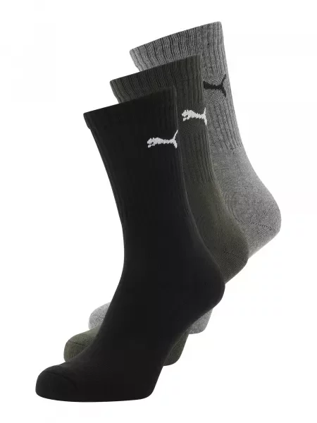 PUMA Șosete gri amestecat / oliv / negru alb