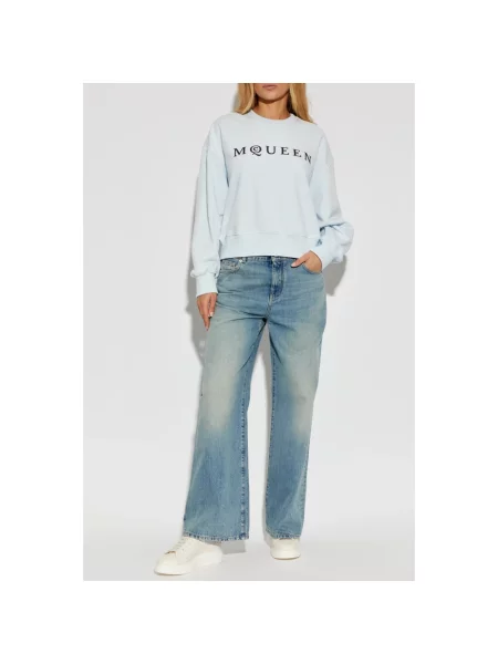 Bluza Alexander Mcqueen z logo niebieska