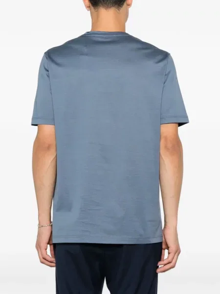 Tricou Corneliani cu broderie albastru