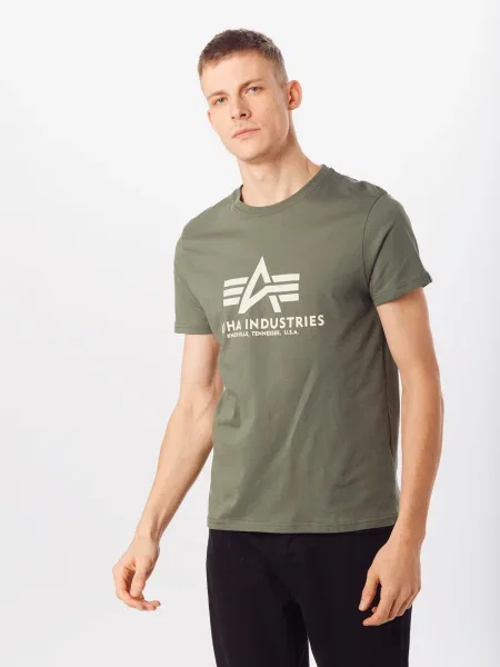 ALPHA INDUSTRIES Tricou kaki alb