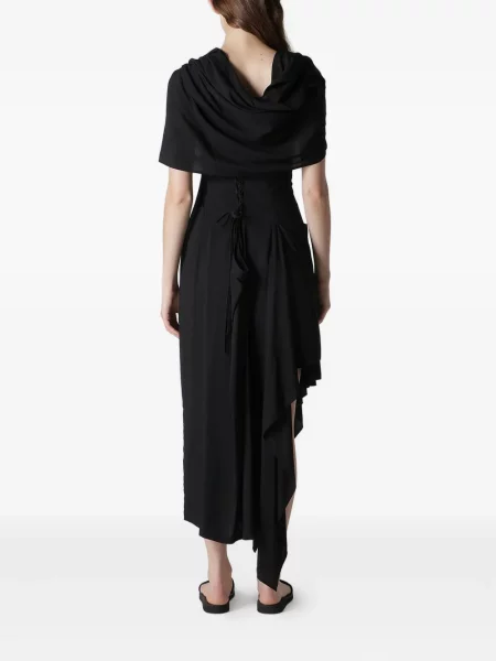 Костюм рокля Yohji Yamamoto с връзки с дантела черно